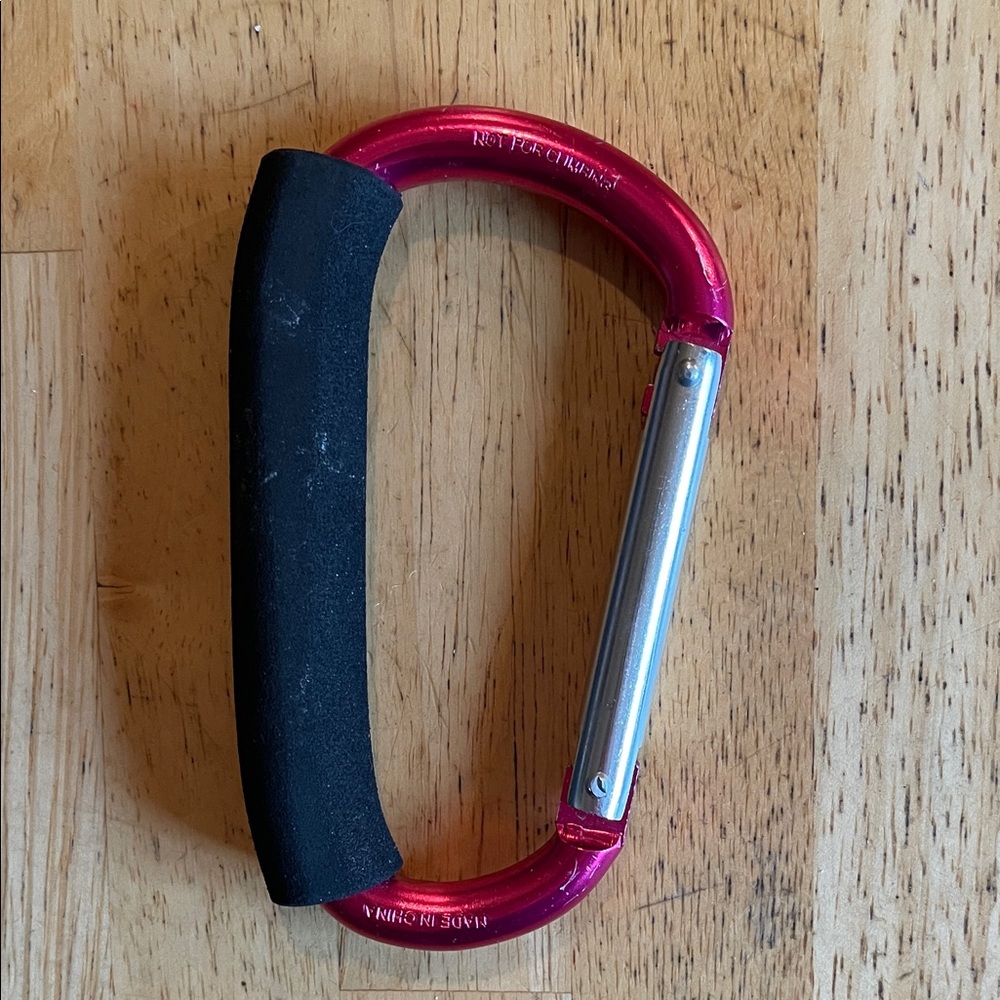 Pink 6 Inch Versatile Carabiner Foam-Handled  Clip with Black Comfortable Grip